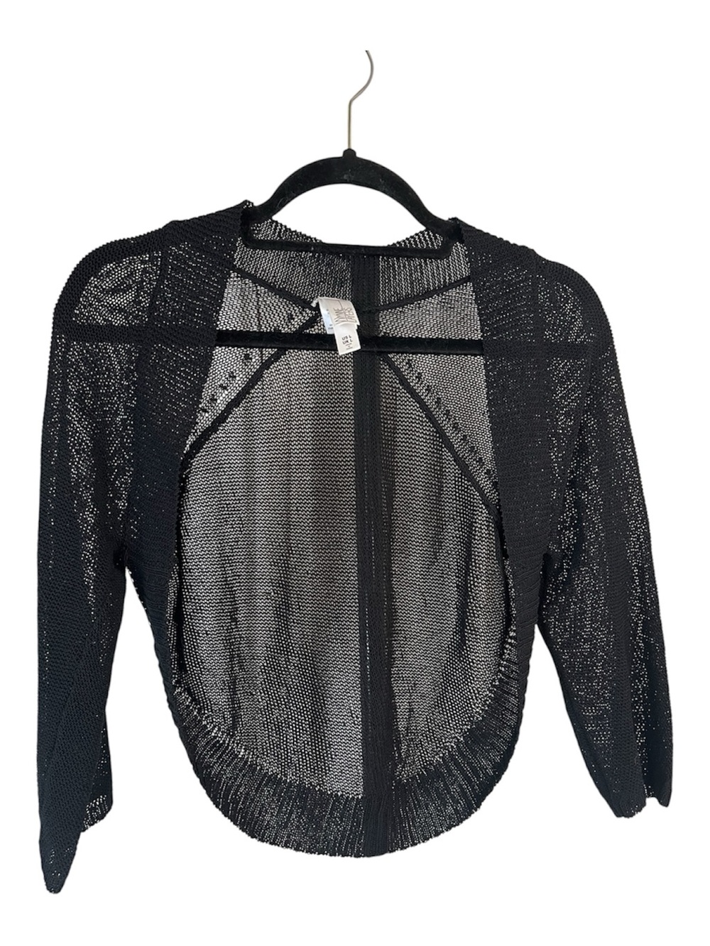 Goth Open-Front Black Knit Shrug - Women's Lightweight Layer